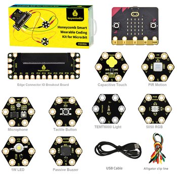 Keyestudio Honeycomb Smart Wearable Coding Kit for Micro:bit (8 Projects)